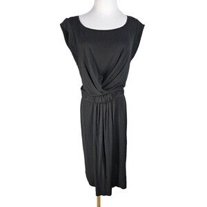 Piazza Sempione Little‎ Black MIDI Dress Cap sleeves IT 48